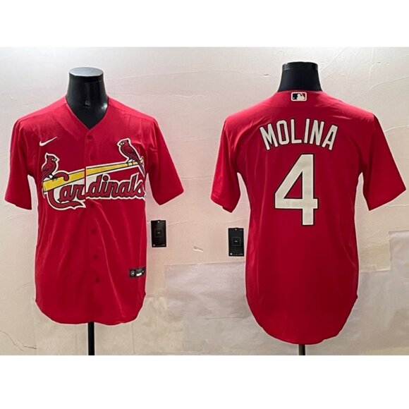 Mens Youths Kids Womens Yadier Molina Red Stitched Jersey